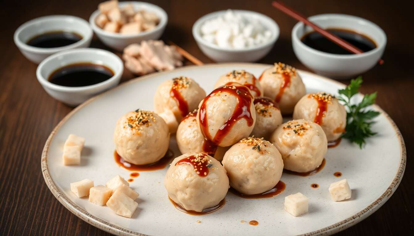 Recette japonaise : boulettes de poulet et tofu maison