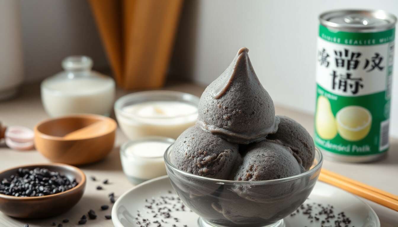 Glace Japonaise au Sésame Noir : recette Traditionnelle
