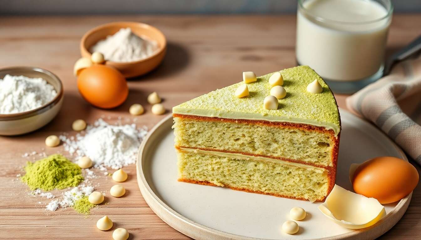 Recette de Cake Thé Vert Matcha et Chocolat Blanc