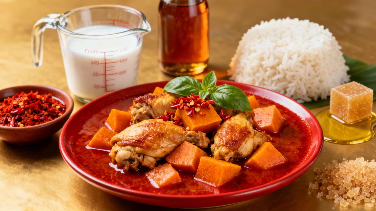 Curry rouge au poulet et courge : recette savoureuse