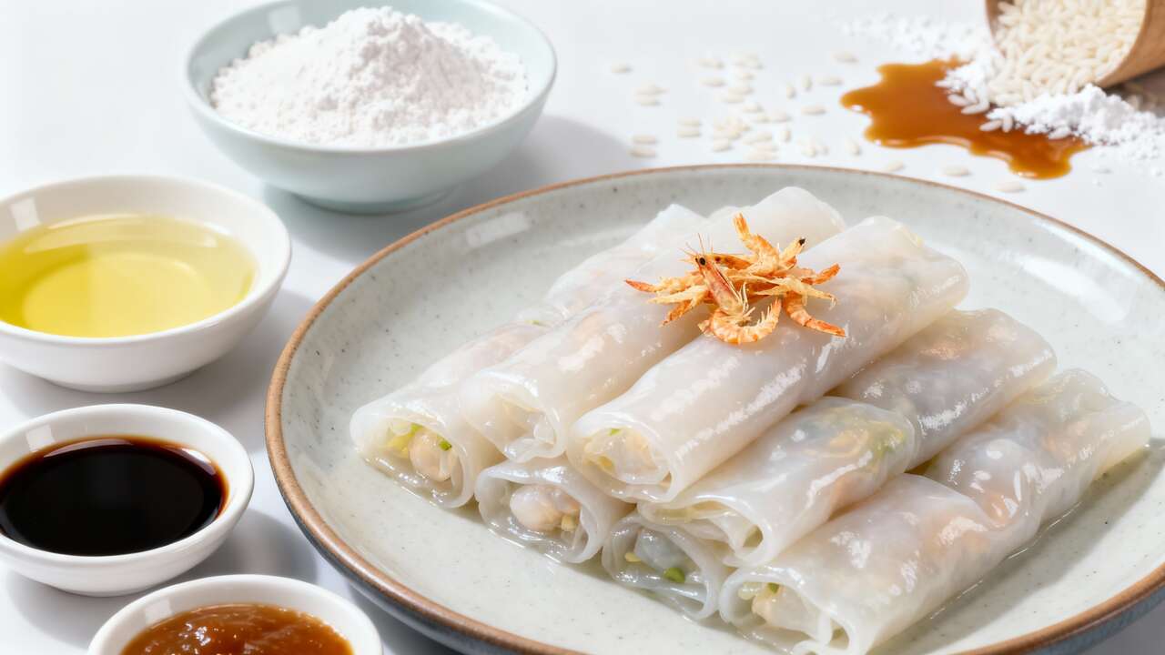 Recette de rouleaux de riz vapeur : dim sum cheung fun