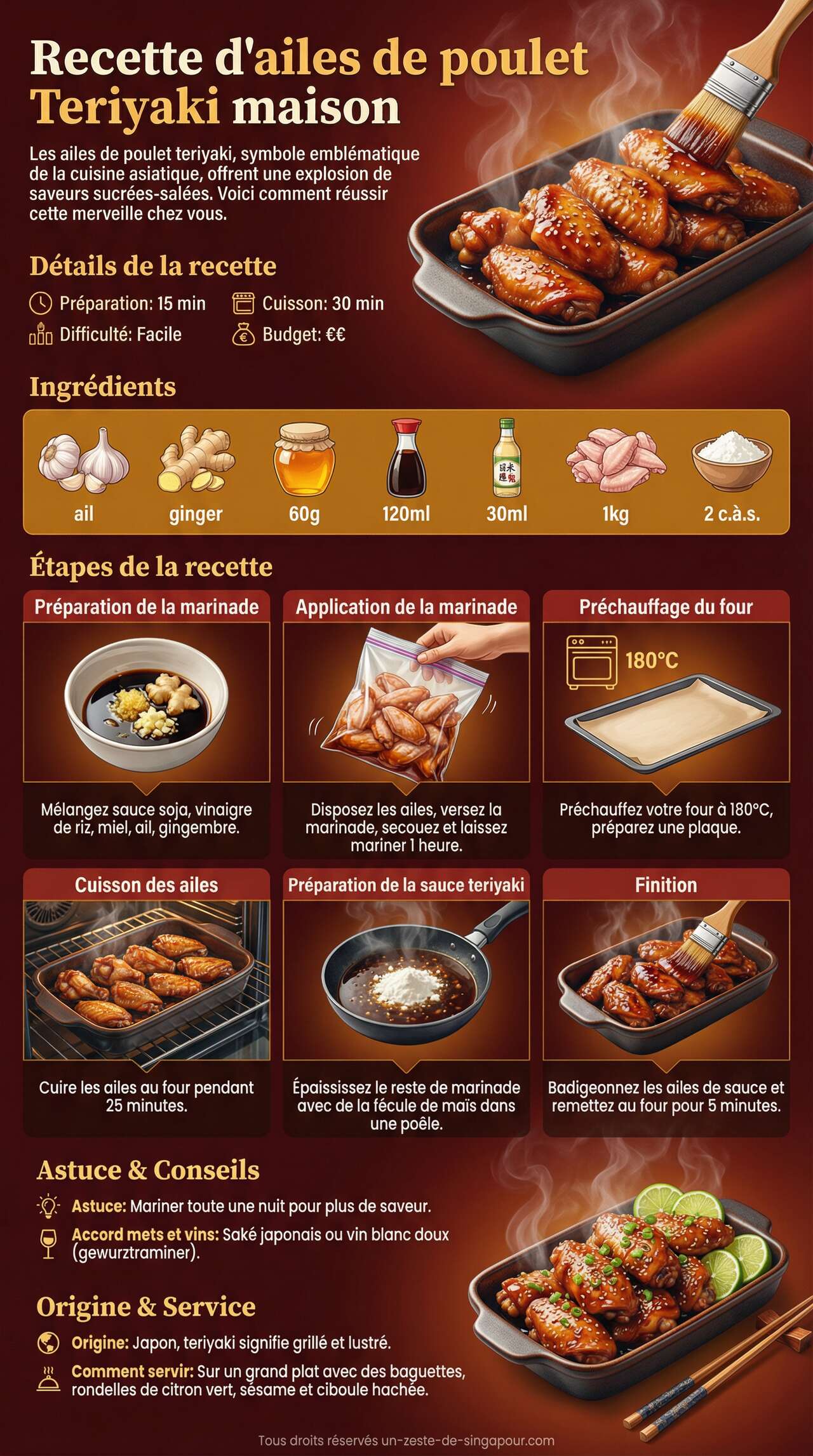 Fiche recette Recette d'ailes de poulet Teriyaki maison