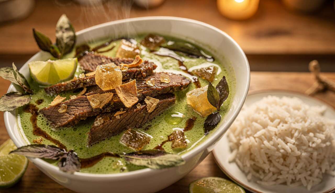 Recette de soupe au curry vert et boeuf