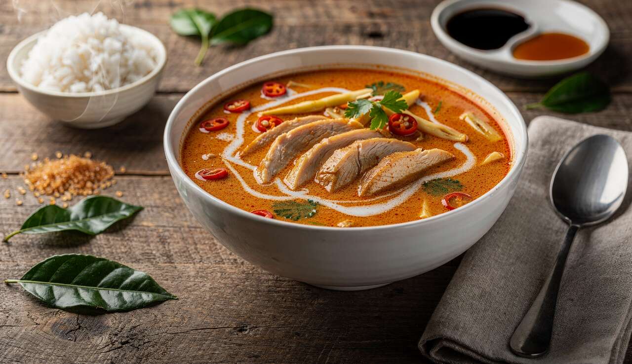 Soupe de curry rouge au poulet : la recette facile et savoureuse