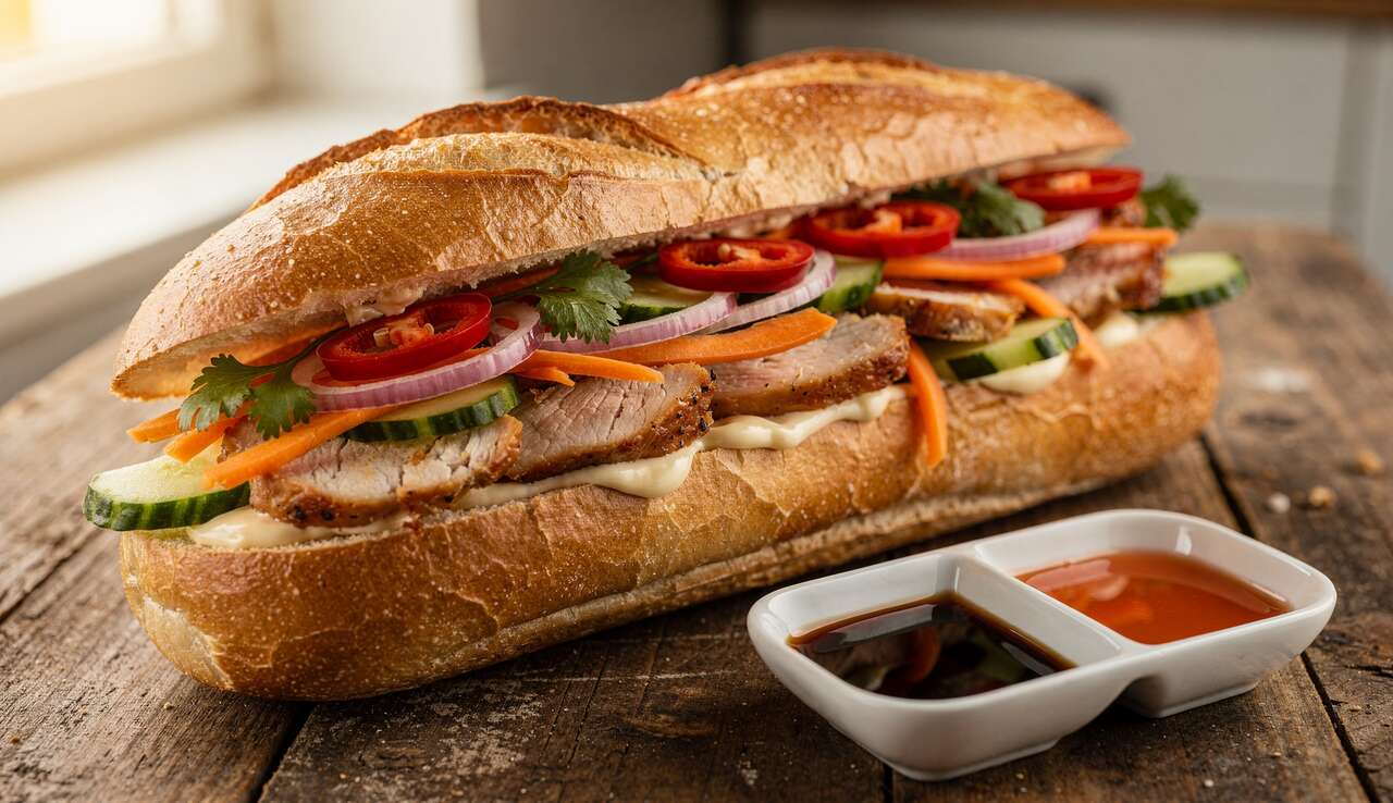 Recette Bánh Mì au Poulet Rôti : délice Vietnamien