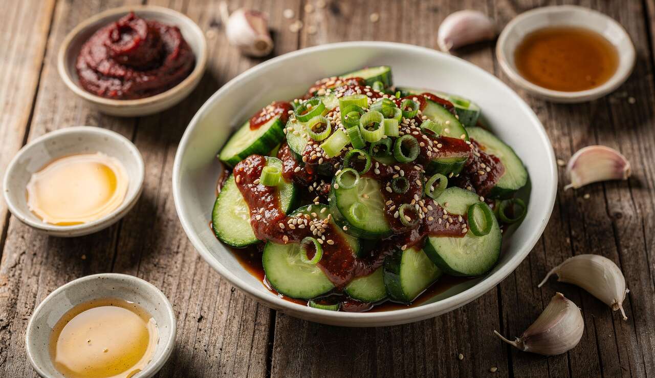Salade de Concombre au Gochujang : recette Coréenne Savoureuse