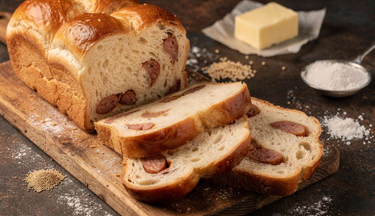 Recette de pain au lait avec saucisse