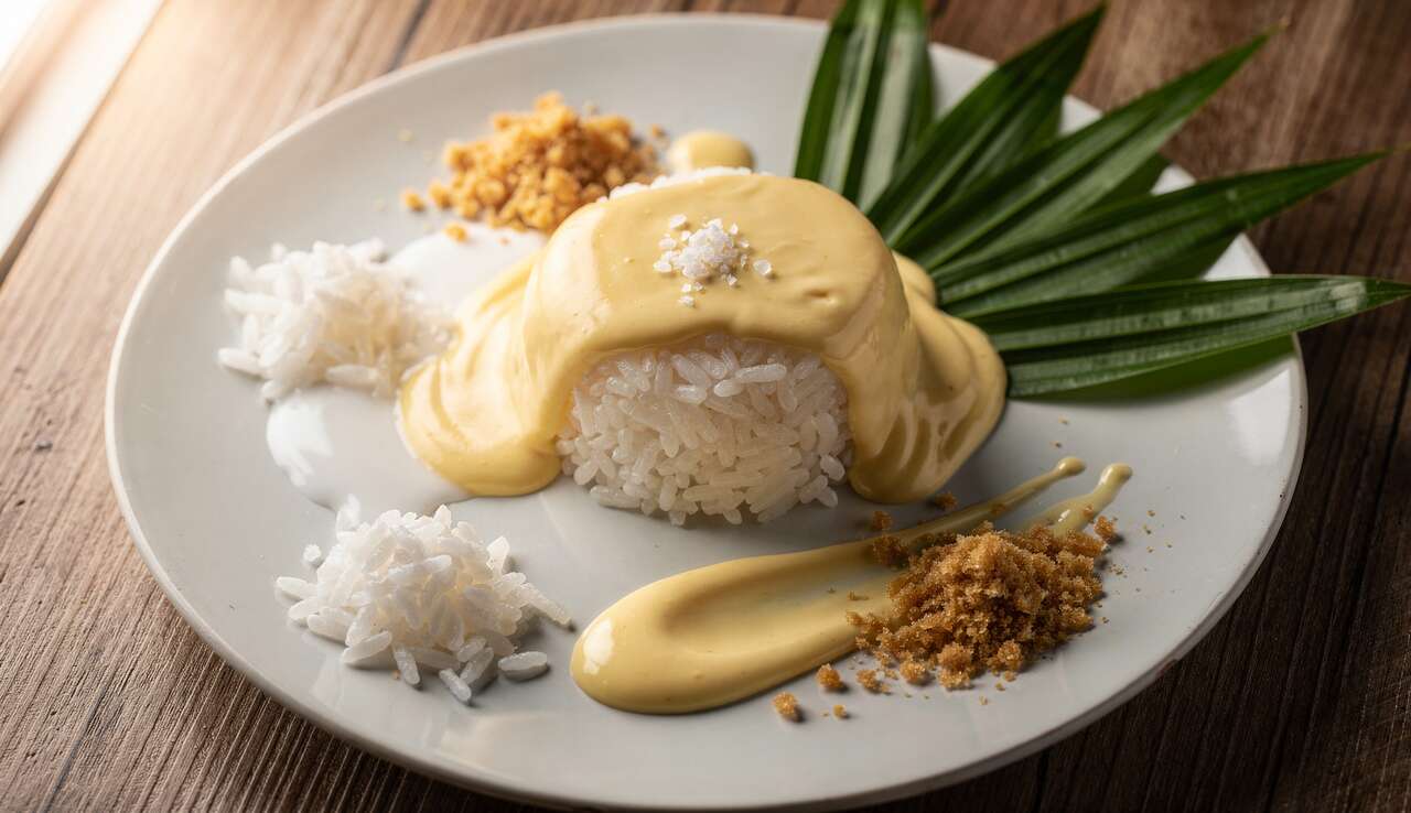 Recette du riz gluant au lait de coco et crème de durian