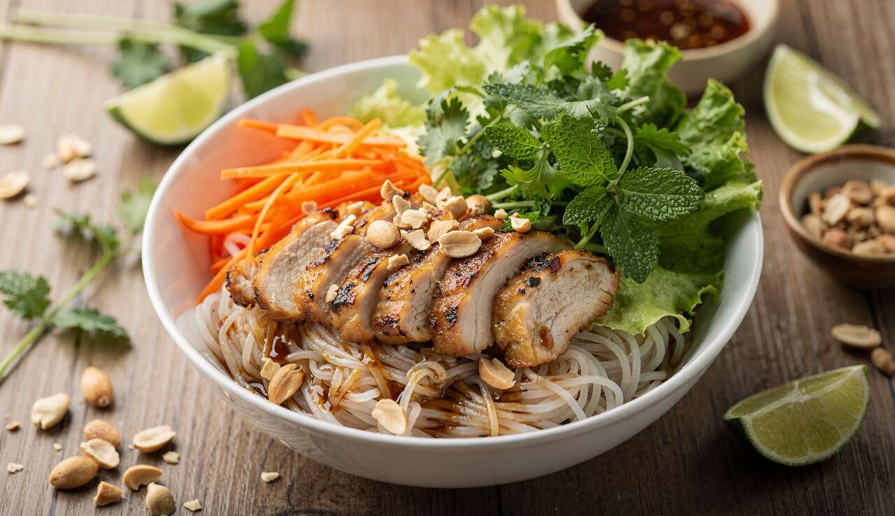 Recette de Bo Bun au Poulet à la Citronnelle
