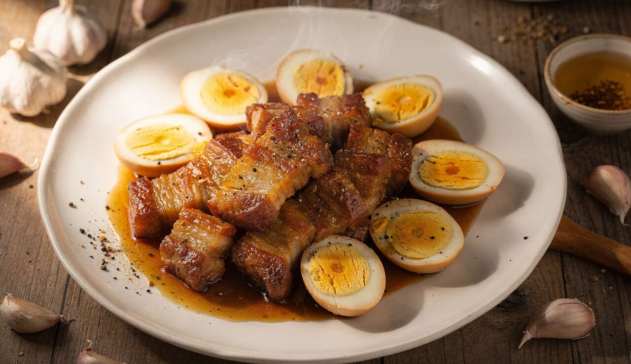 Porc au caramel et œufs : recette facile et savoureuse