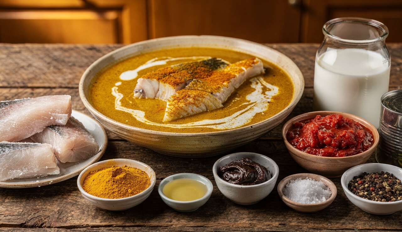 Délicieux curry de poisson : curcuma, tomate et tamarin