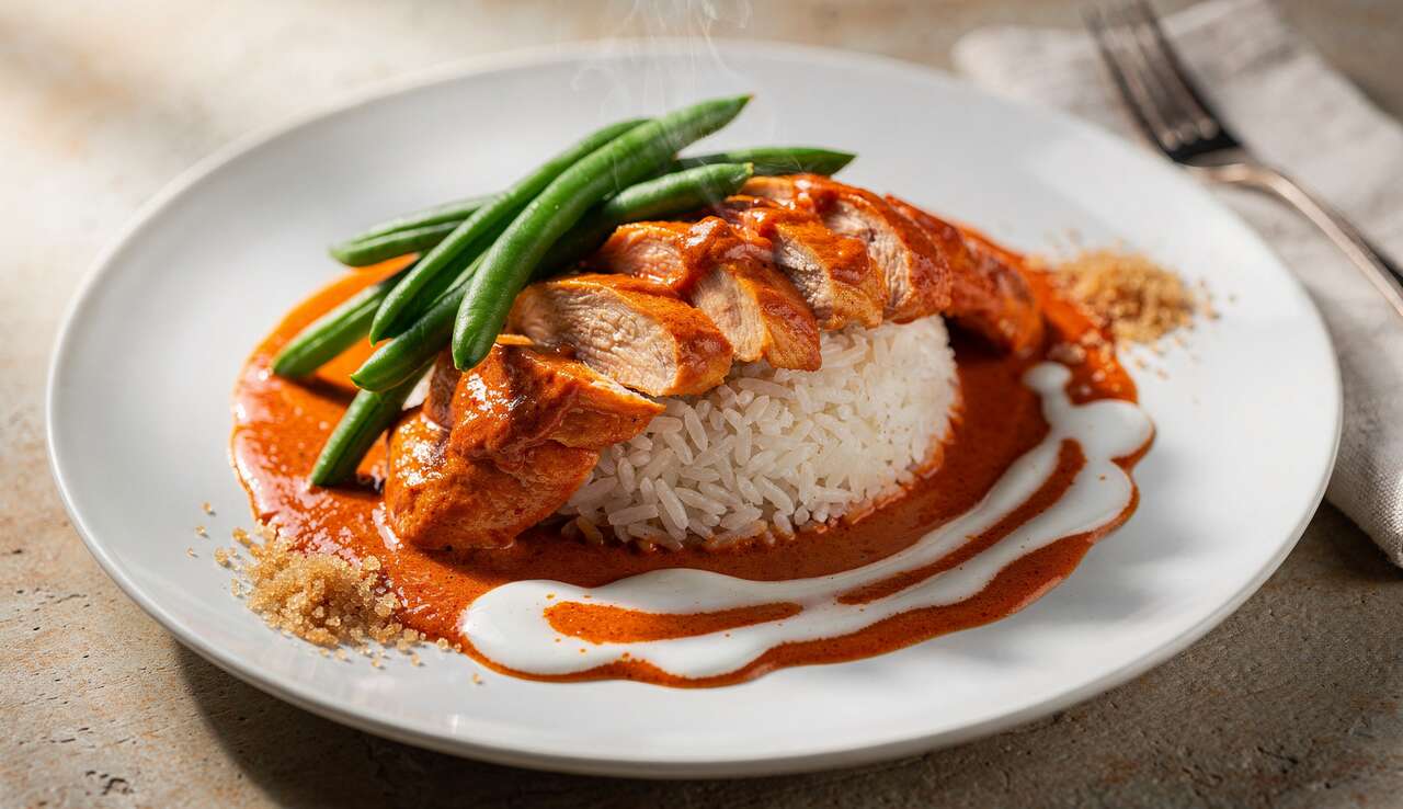 Recette de curry rouge au poulet et haricots