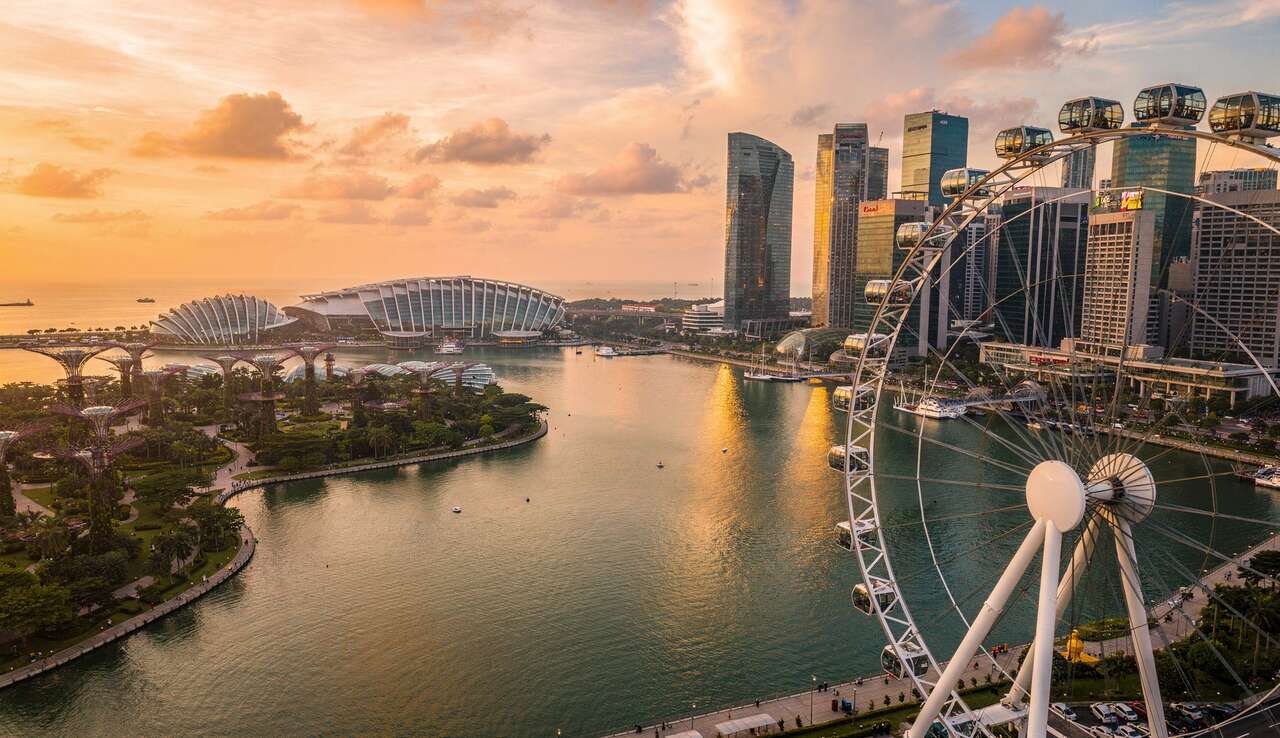Vue panoramique depuis singapore flyer