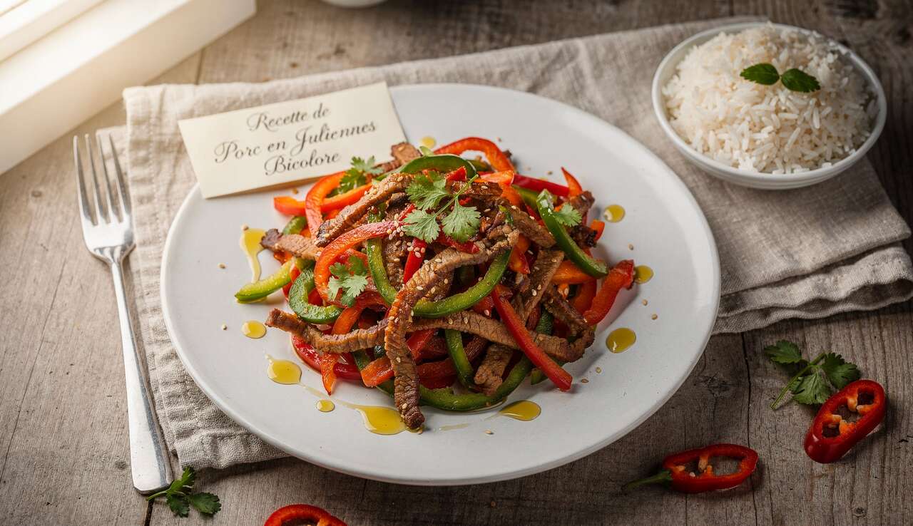 Recette de Porc en Juliennes Bicolore