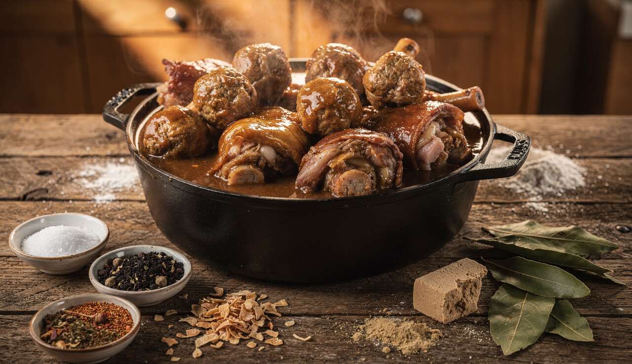 Ragoût de pattes de cochon avec boulettes : recette savoureuse