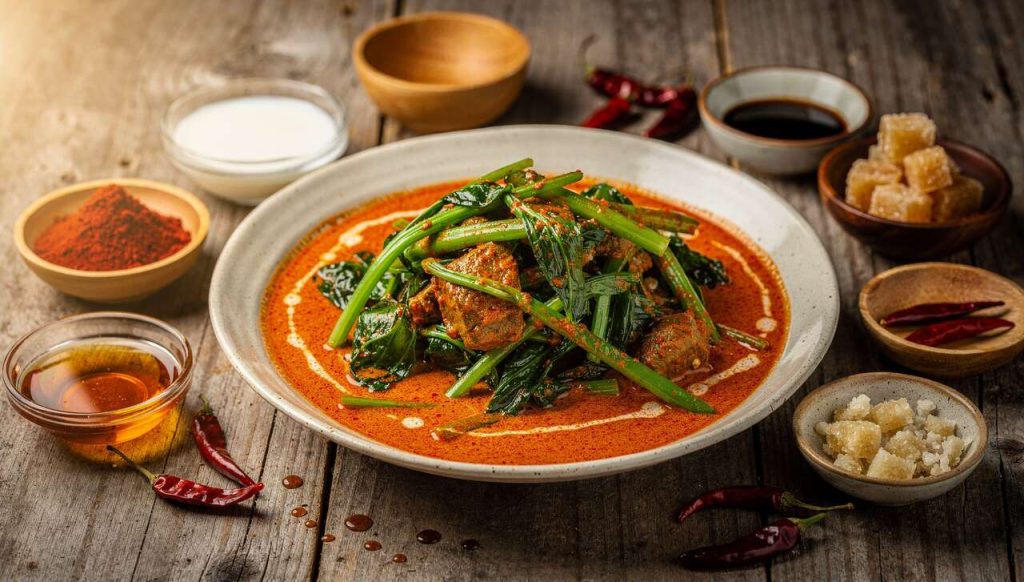 Recette de liserons d'eau au curry rouge