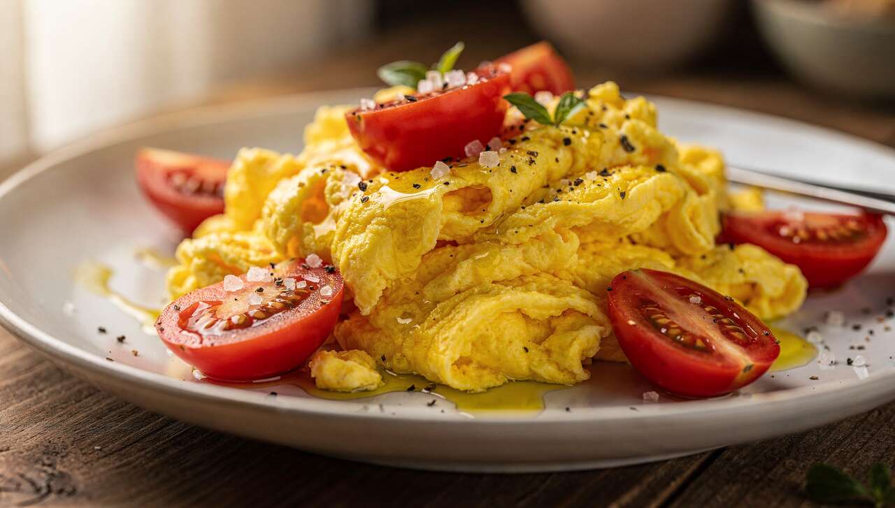 Recette facile et délicieuse d'œufs brouillés à la tomate pour un plat savoureux