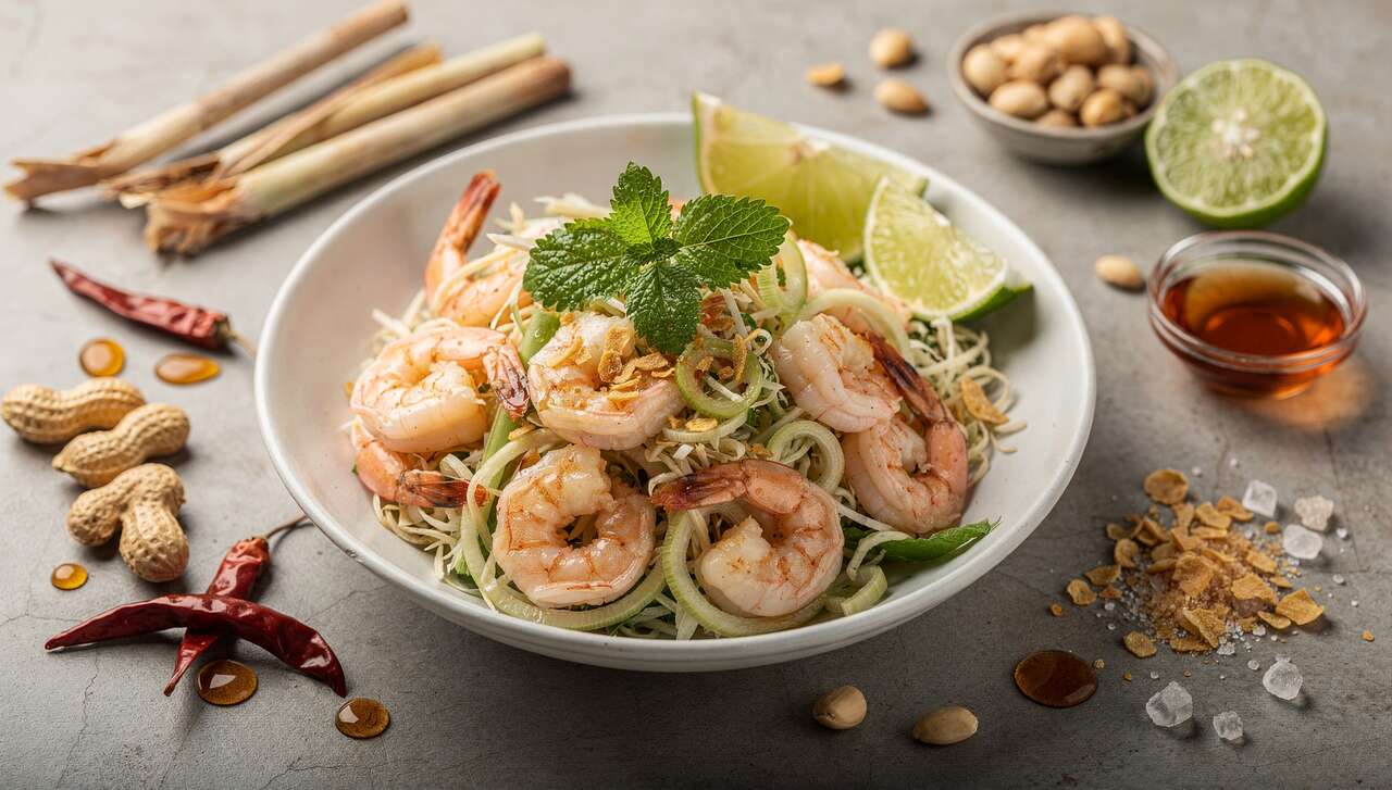 Salade de citronnelle aux crevettes : recette savoureuse et rafraîchissante