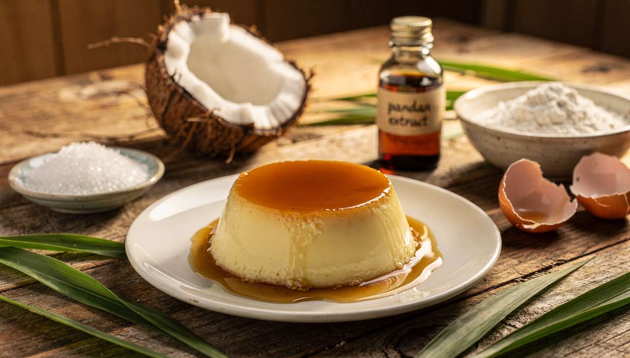 Flan pâtissier maison au pandan : recette savoureuse
