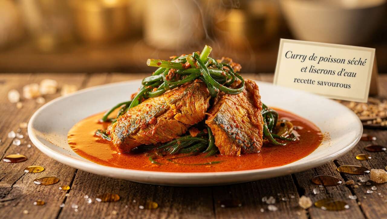 Curry de poisson séché et liserons d'eau : recette savoureuse