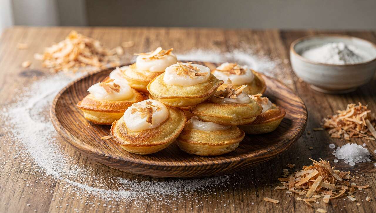 Kanoum Krok : petites crêpes à la noix de coco