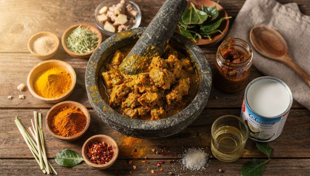 Recette de pâte de curry khmer kroeung : saveurs authentiques d'asie