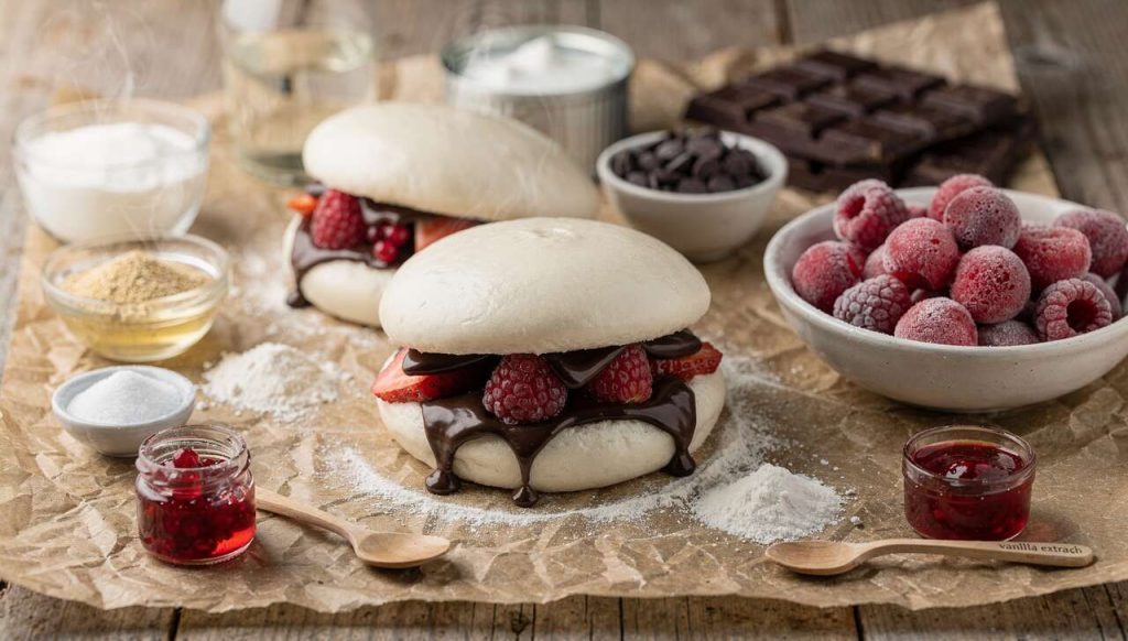 Bao sucré : chocolat et fruits rouges