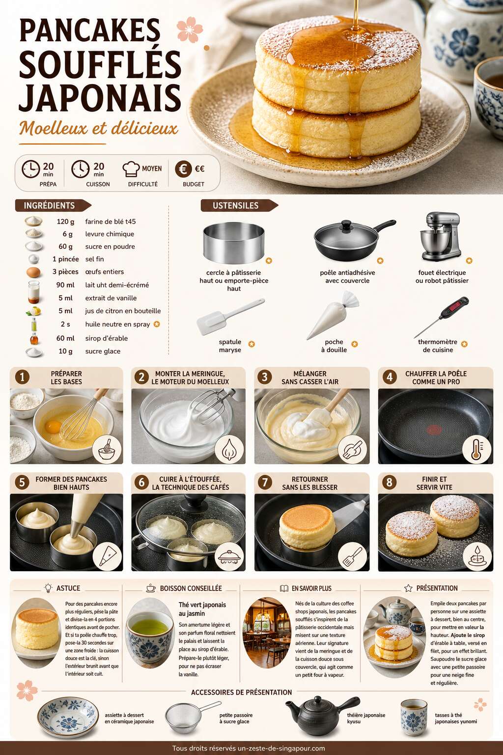Fiche recette Recette des pancakes soufflés japonais : moelleux et délicieux Fiche recette Recette des pancakes soufflés japonais : moelleux et délicieux