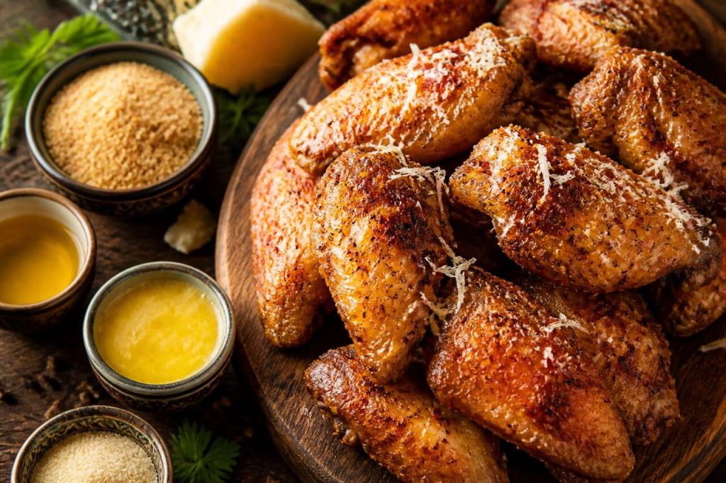 Ailes de poulet à l'ail et parmesan : recette savoureuse