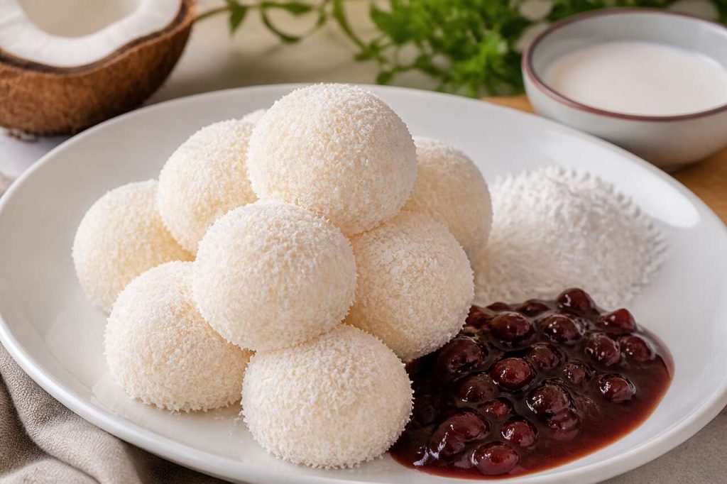 Recette des perles de coco moelleuses : gâteau boule de neige