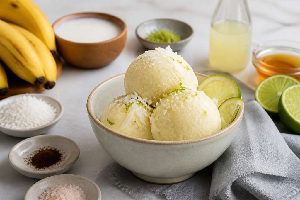 Sorbet banane coco lime : recette rafraîchissante