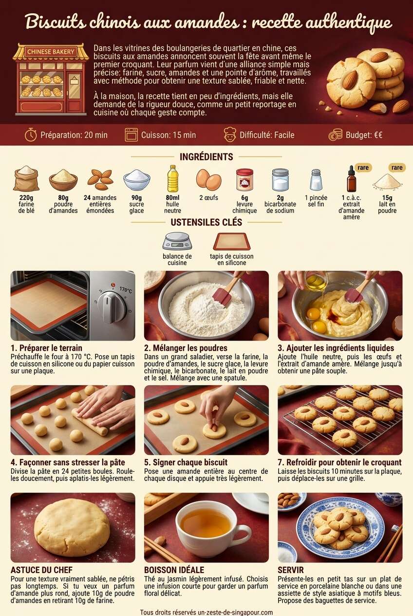 Fiche recette Biscuits chinois aux amandes : recette authentique