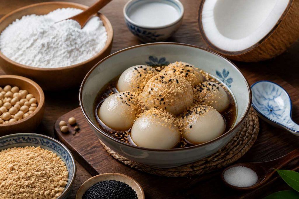 Recette de Tang Yuan à la pâte de soja et noix de coco