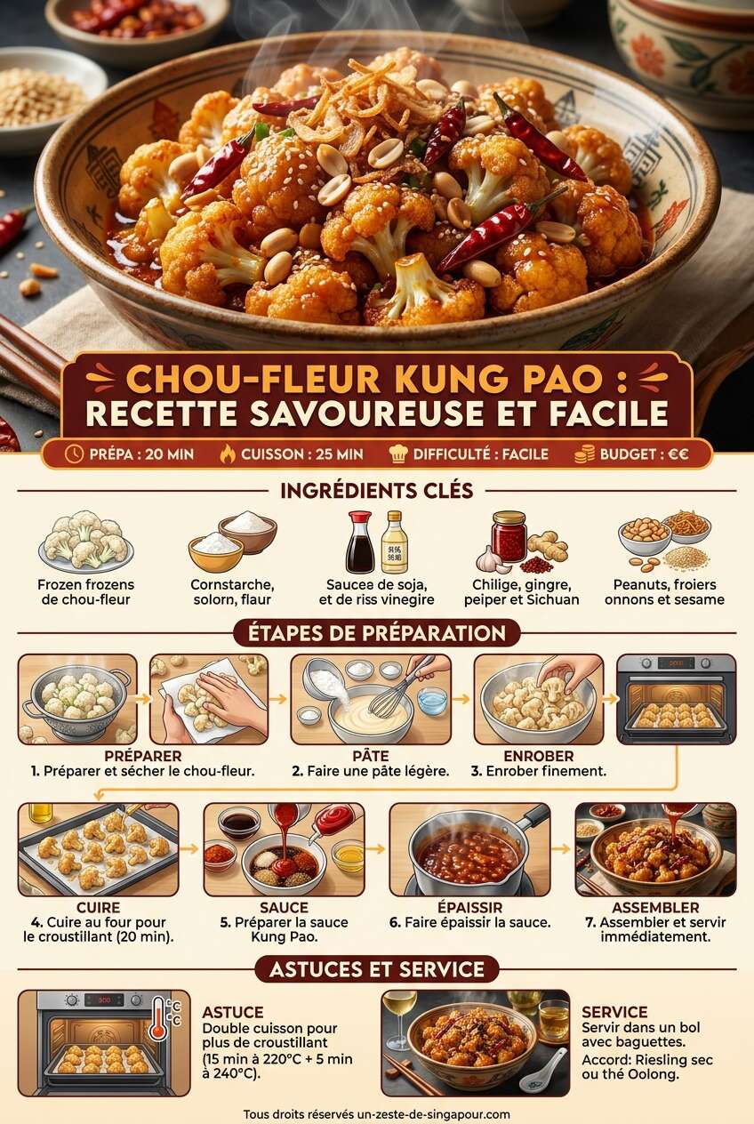 Fiche recette Chou-fleur Kung Pao : recette savoureuse et facile Fiche recette Chou-fleur Kung Pao : recette savoureuse et facile