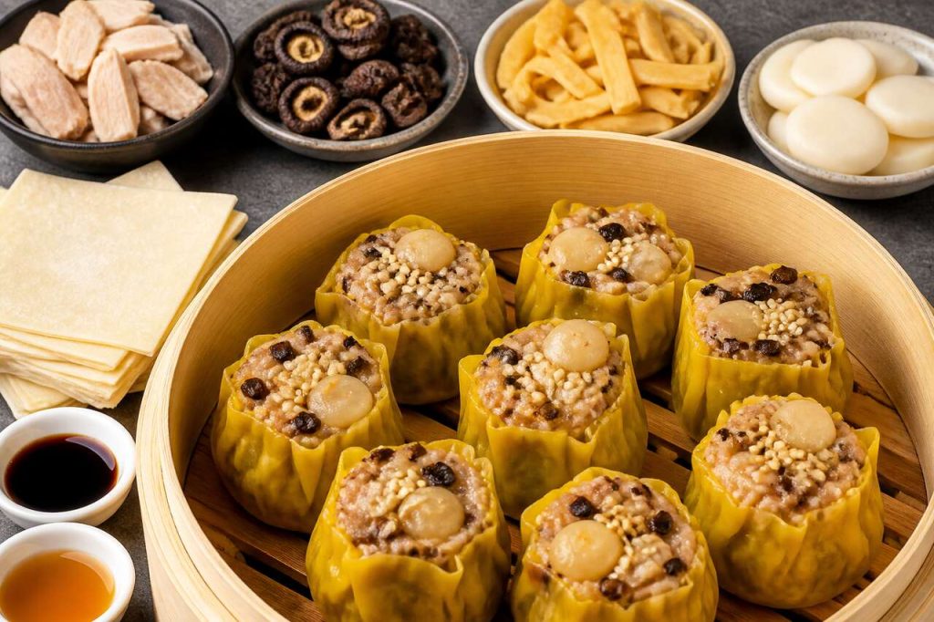 Recette siu mai au poulet et champignons noirs