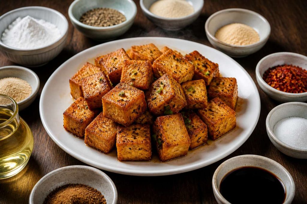 Tofu frit sel et poivre : recette savoureuse