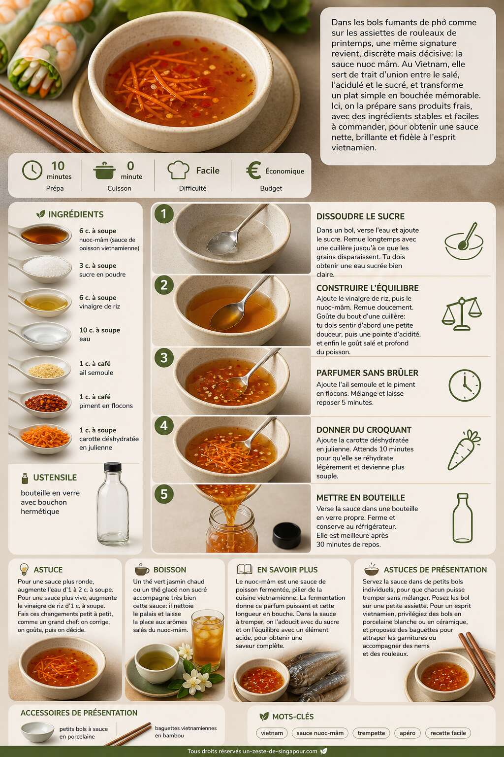 Fiche recette Recette de sauce nuoc mâm : la saveur authentique du Vietnam Fiche recette Recette de sauce nuoc mâm : la saveur authentique du Vietnam