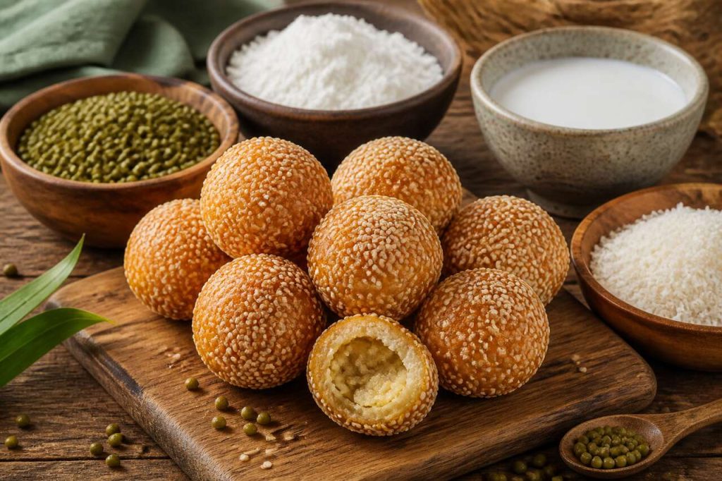 Boules de sésame au haricot mungo et coco : recette gourmande