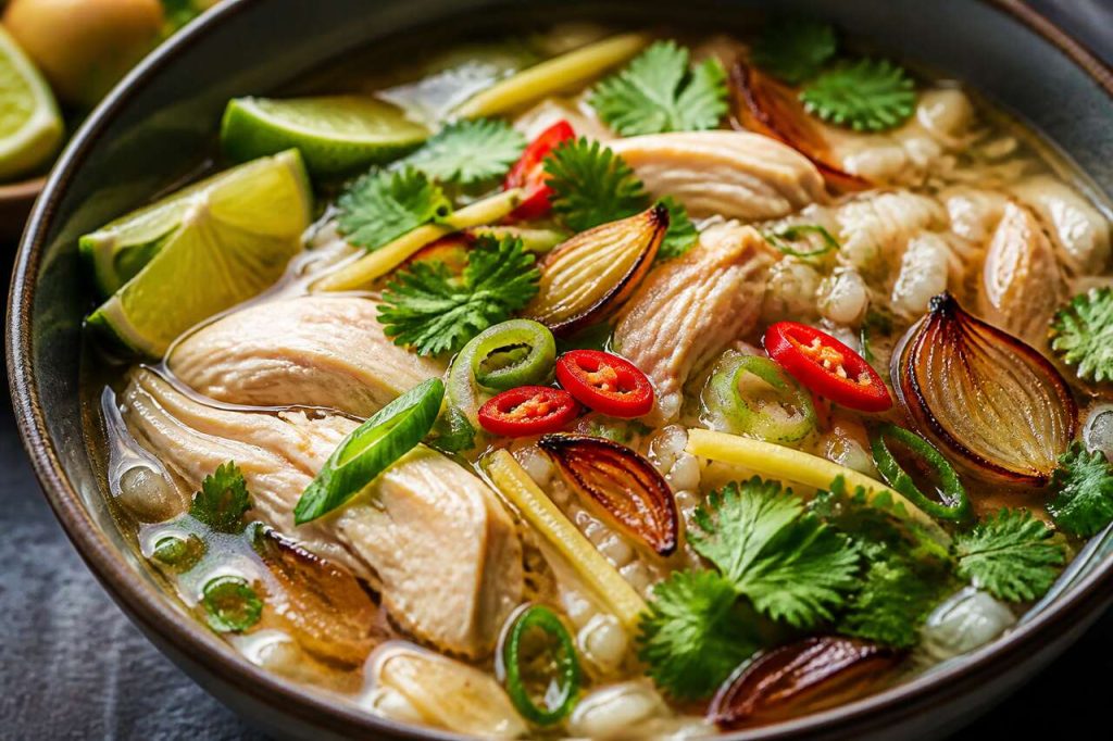 Recette soupe vietnamienne au poulet et riz