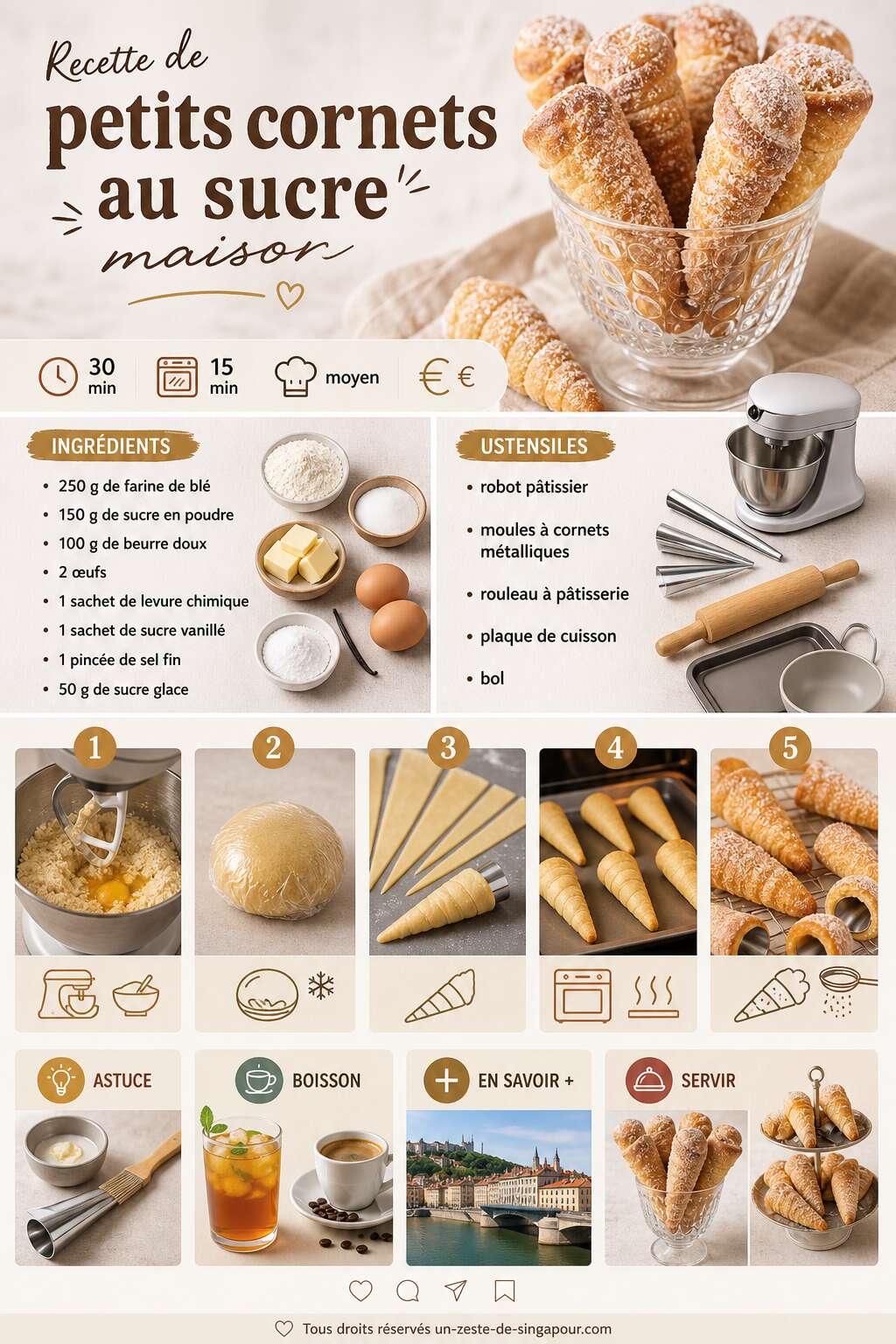 Fiche recette Recette de petits cornets au sucre maison Fiche recette Recette de petits cornets au sucre maison