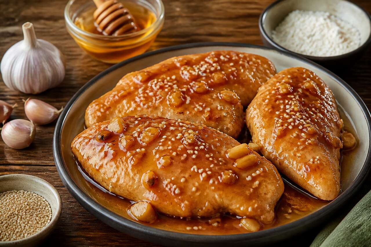 Poulet à l'ail et au miel : recette savoureuse et facile