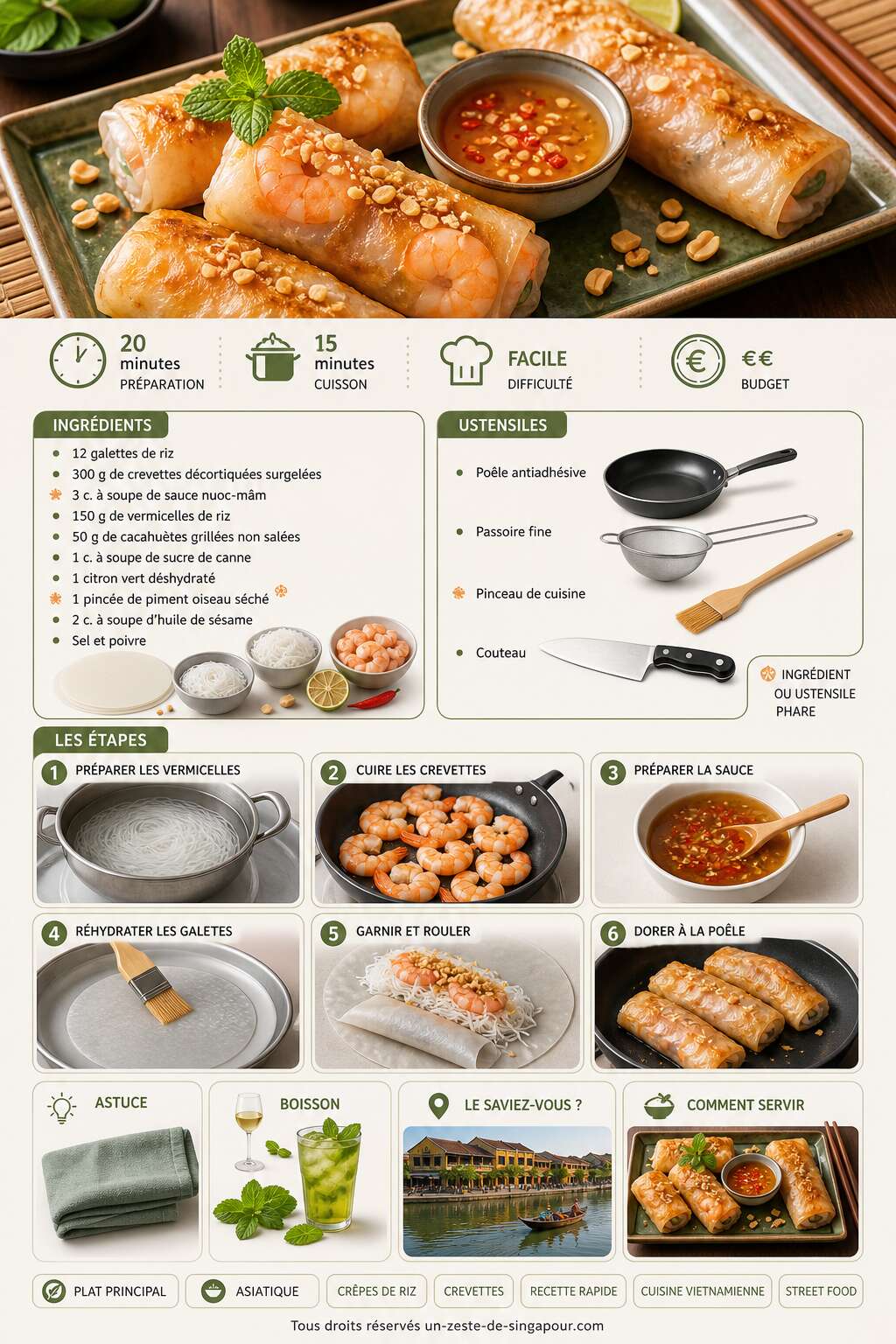Fiche recette Crêpes de riz aux crevettes : recette rapide et revisitée Fiche recette Crêpes de riz aux crevettes : recette rapide et revisitée